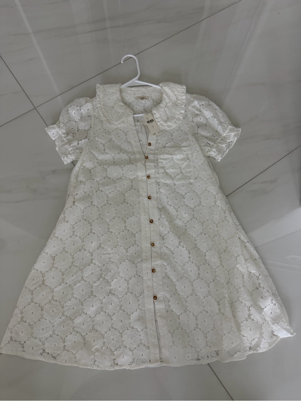 Pilcro White Eyelet Lace Mini Dress